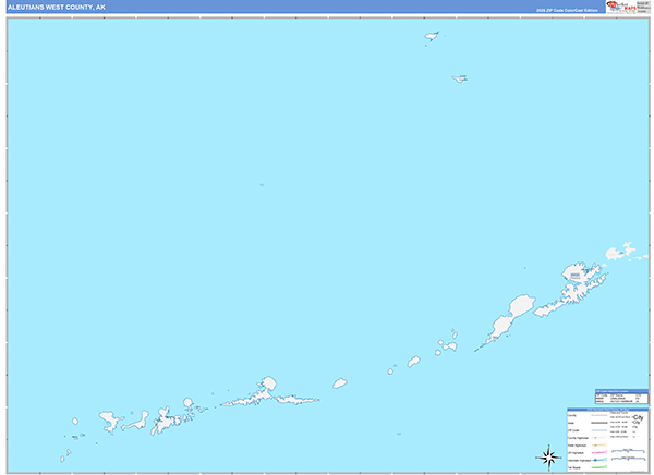 Aleutians West Borough (County), AK Wall Map